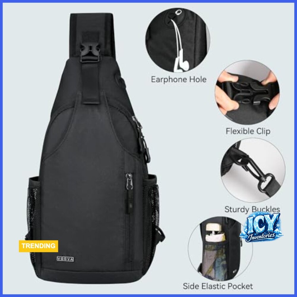 Polyester Crossbody Sling Backpack For Travel Hik… - image 3
